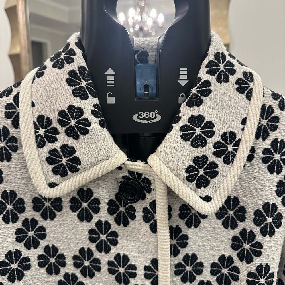 Kate Spade Black Floral on Cream Coat - Picture 3 of 8